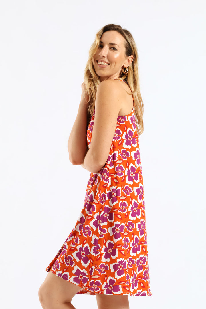 Halter Swing Mini Dress - Burnt Orange