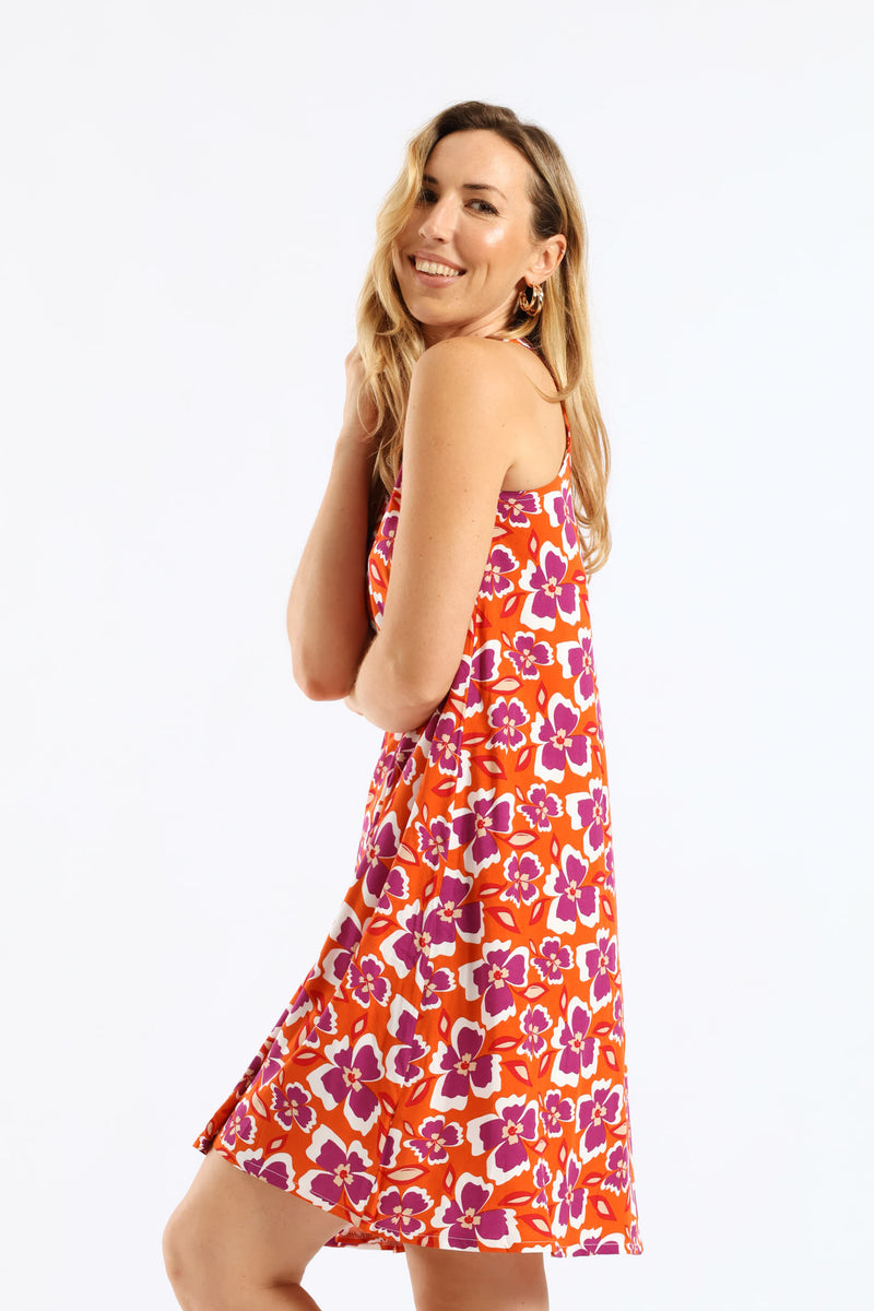 Halter Swing Mini Dress - Burnt Orange