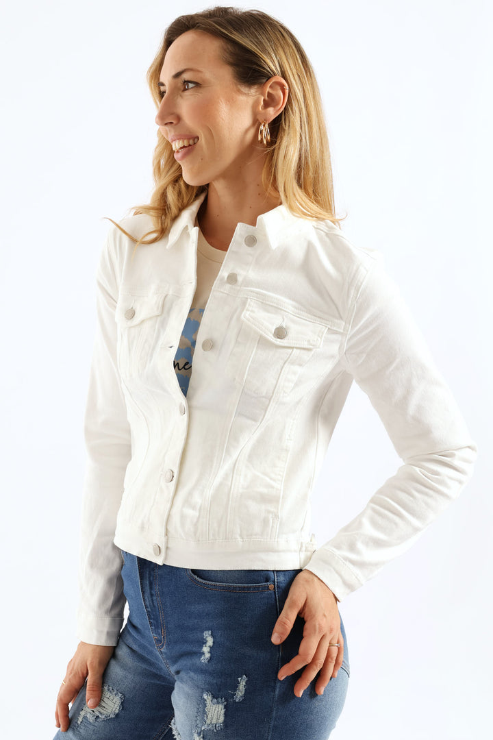 Classic Denim Trucker Jacket - White