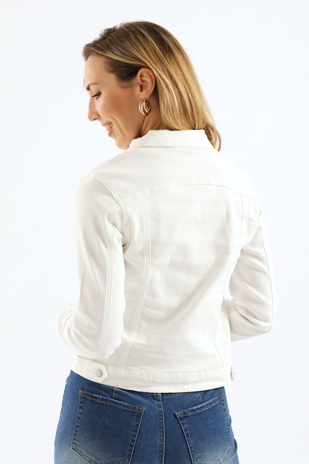 Classic Denim Trucker Jacket - White