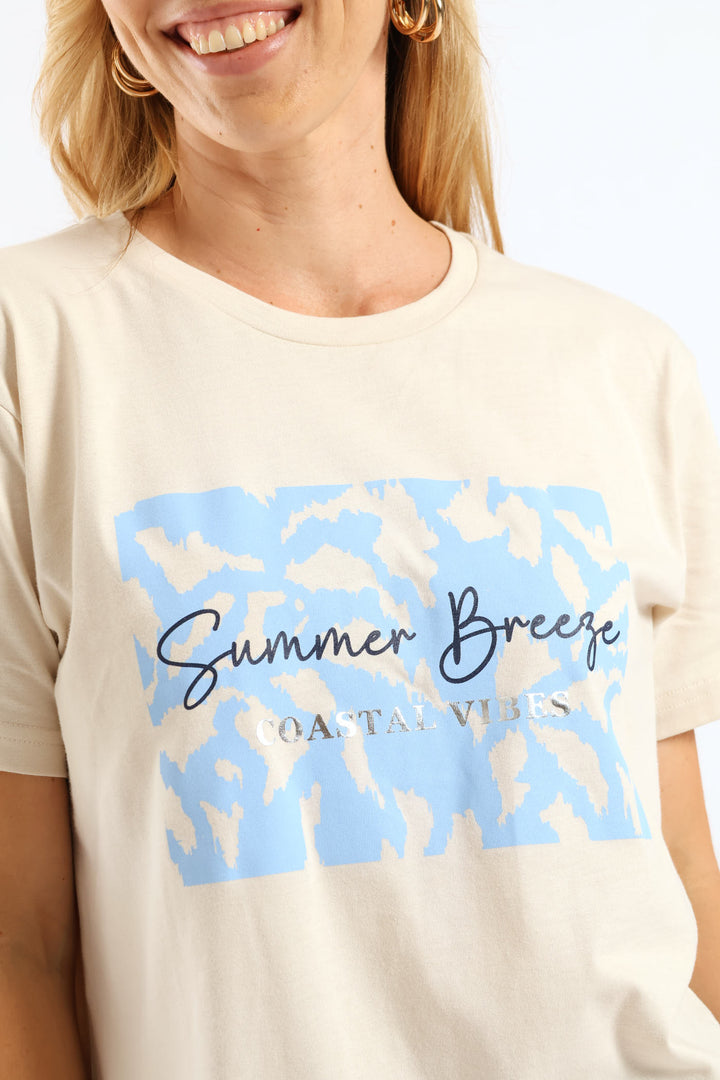 Wild & Free Coastal Tee - Sand