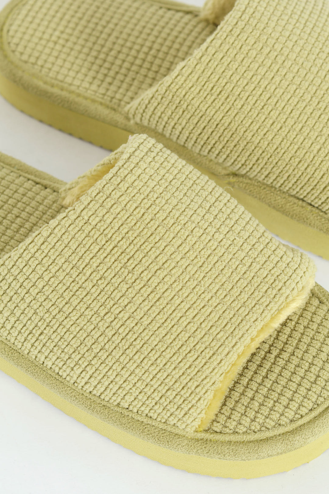 Eva Single Jersey Knit Band Mule Slipper - Chartreuse