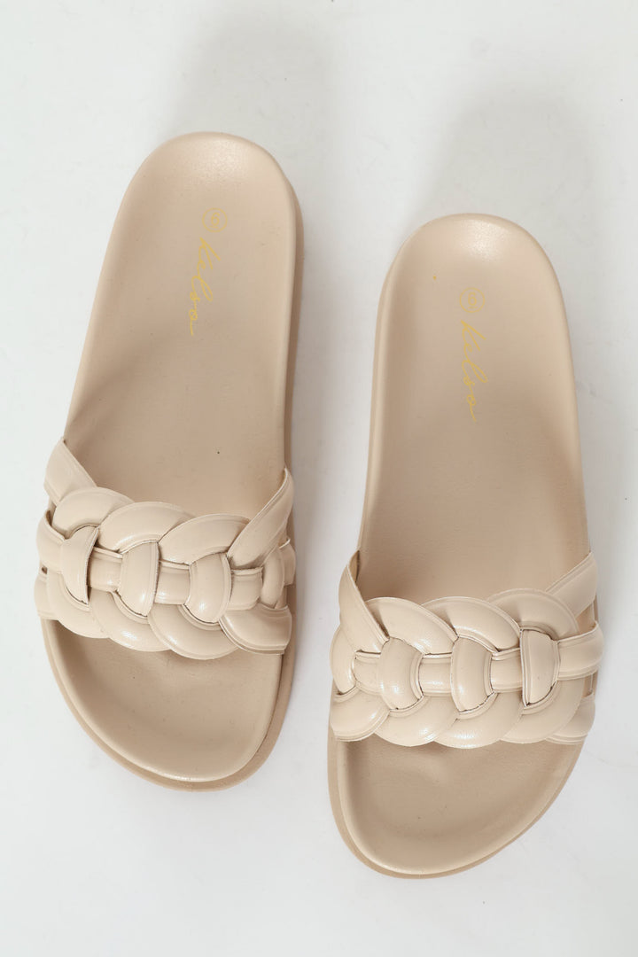 Interlinked Single Band Mule Sandal - Bone