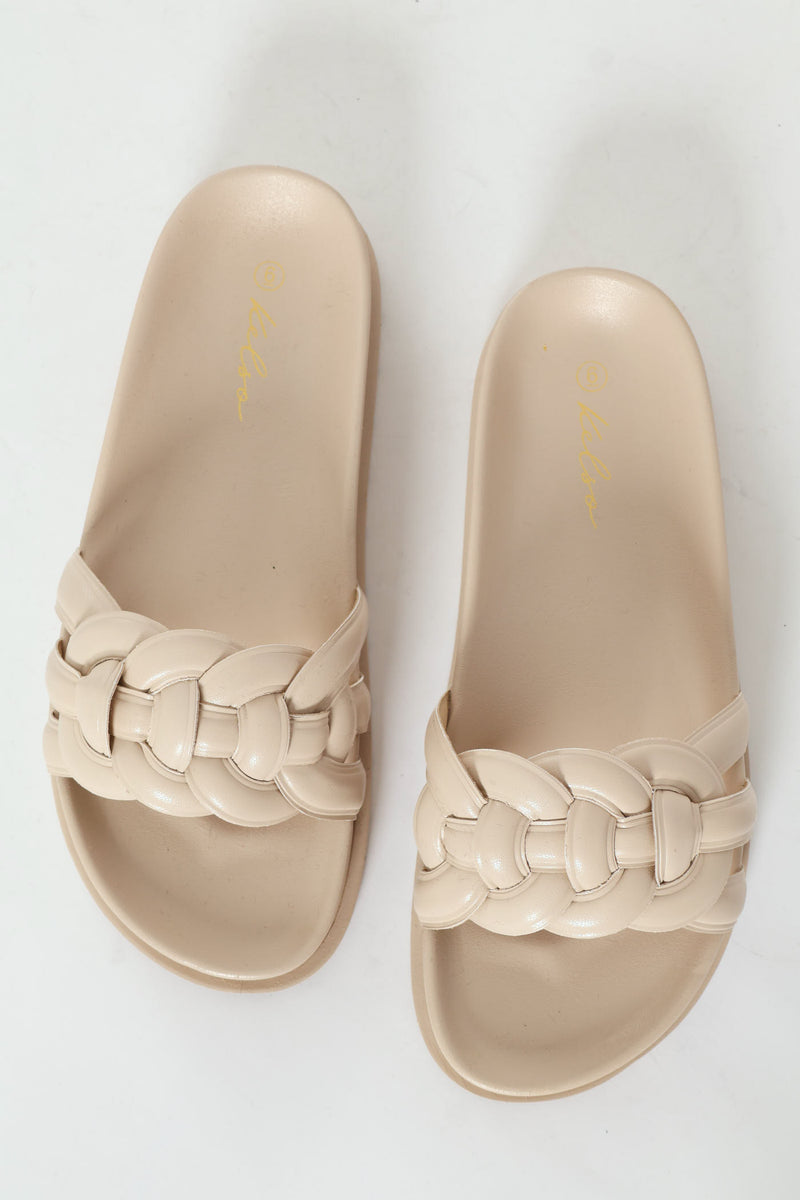 Interlinked Single Band Mule Sandal - Bone