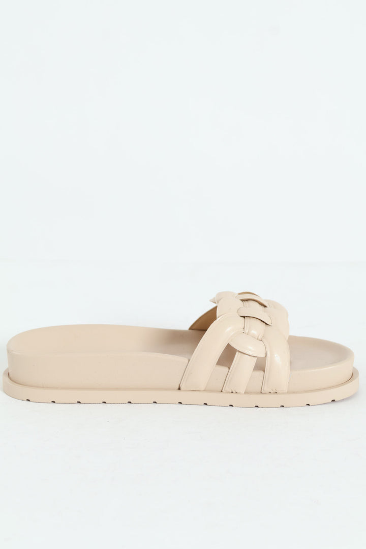 Interlinked Single Band Mule Sandal - Bone