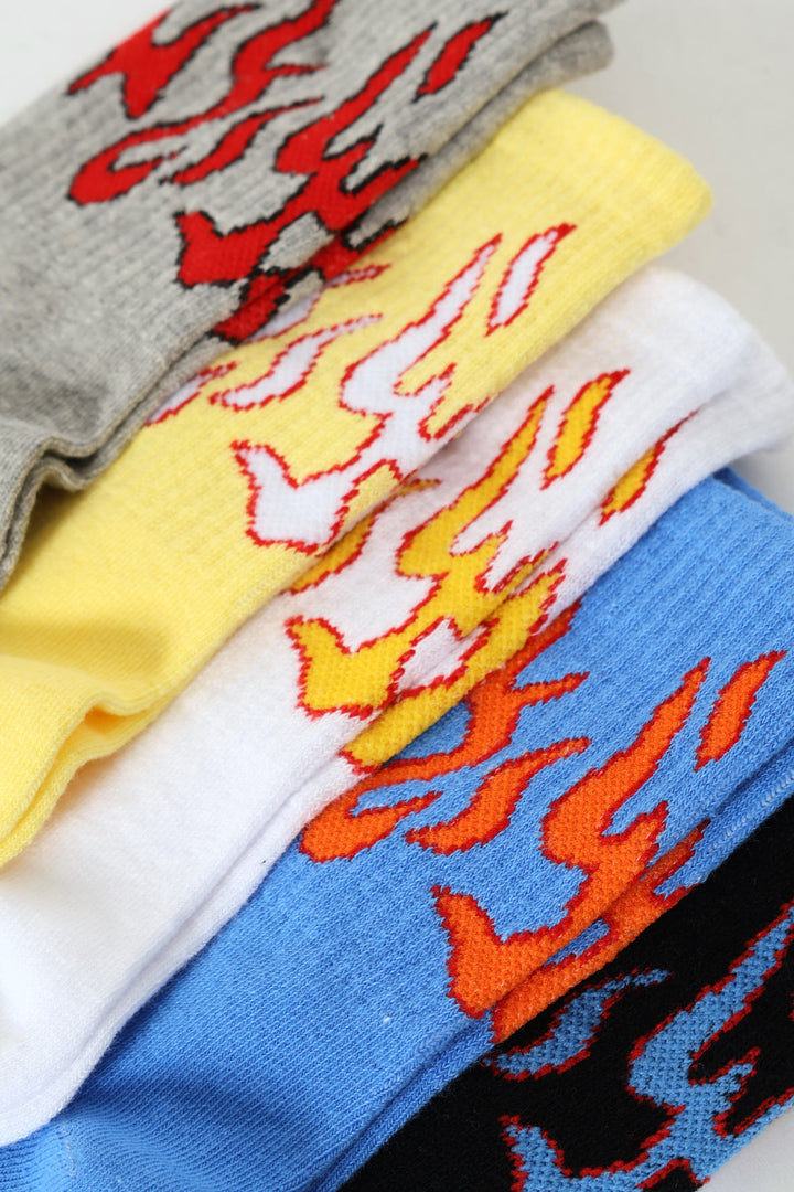 Boys5 Pack Flame Happi Anklet Socks - Multi