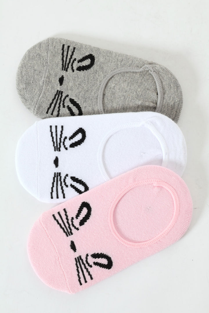 Pre-Girls 3 Pack Bunny Secret Socks - Multi