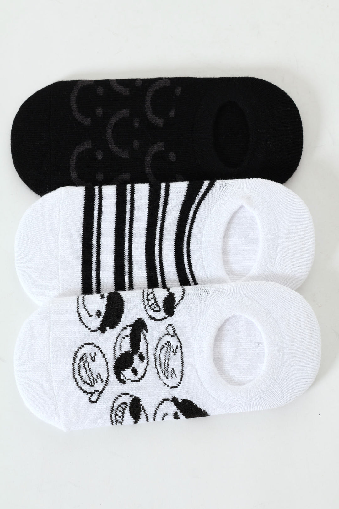 Pre-Boys 3 Pack Emoji Secret Socks - Black/White