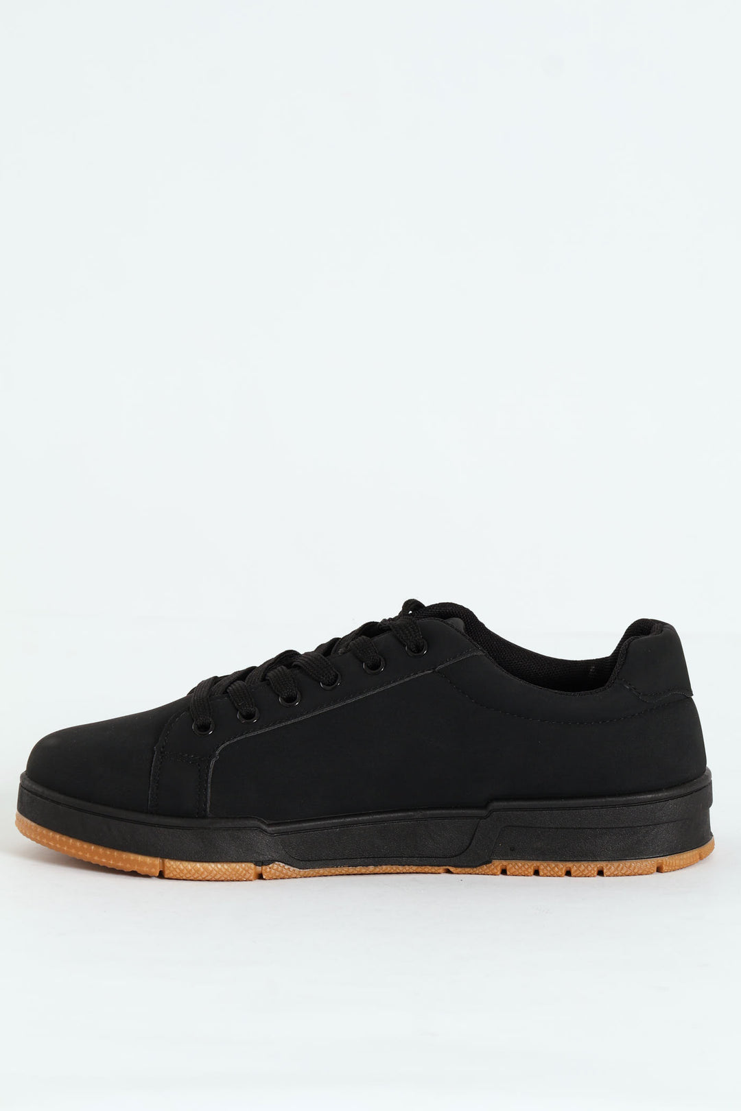 Lace Up Sneaker With Side Stripe - Black