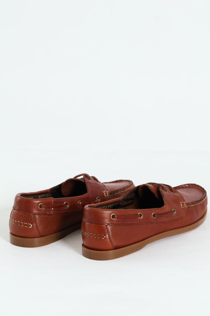 Leather Fashion Docksider - Brown