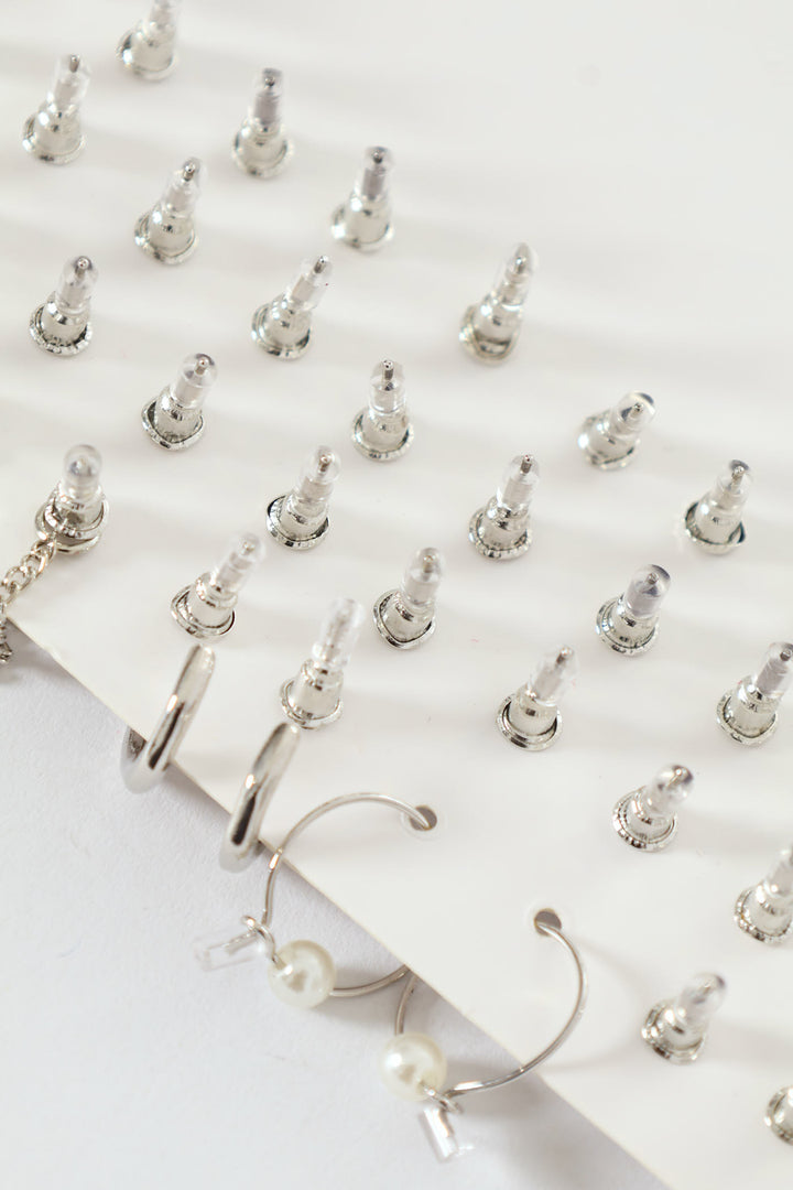 20 Pack Stud & Hoop Earrings - Silver