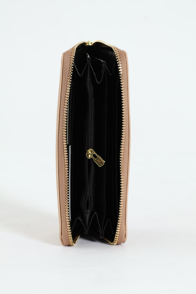 Meryl Smooth Zip Around Purse - Mink