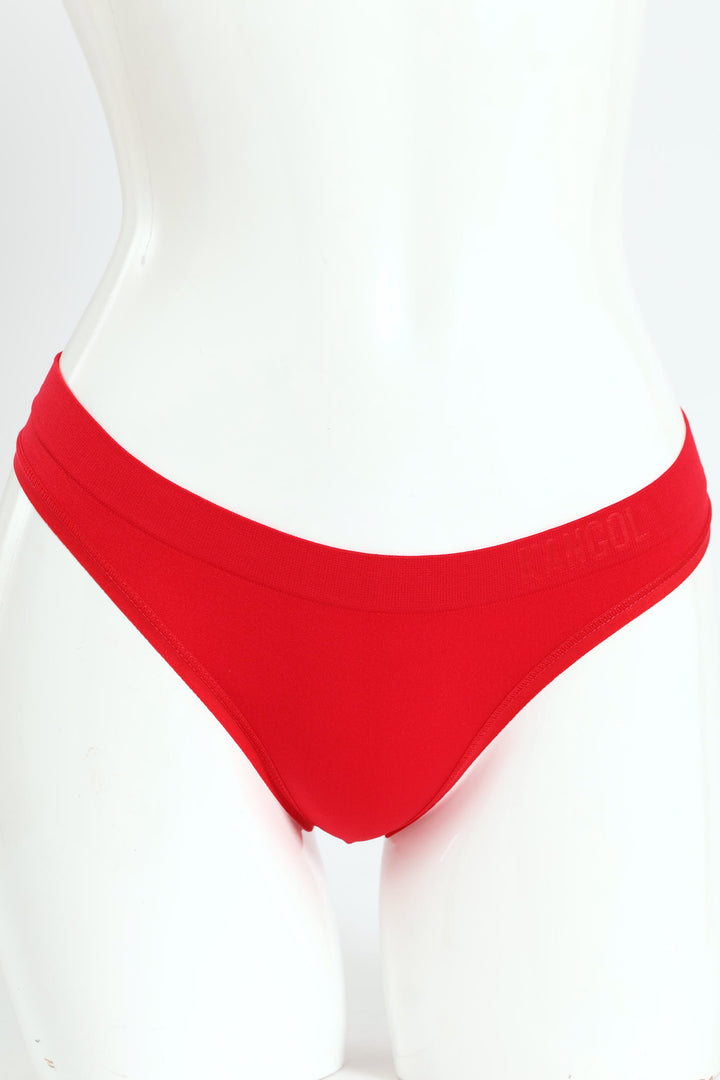 3 Pack Seamless Thong - Red/Mocha/Silver Ice