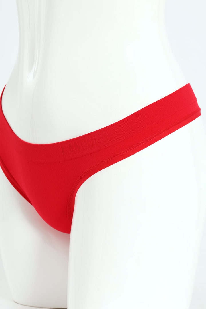 3 Pack Seamless Thong - Red/Mocha/Silver Ice