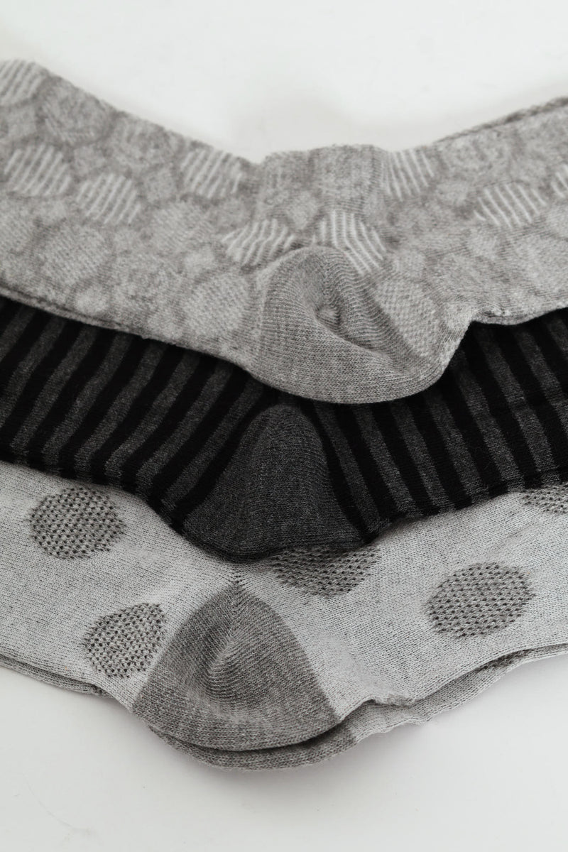 3 Pack Anklet Socks - Grey