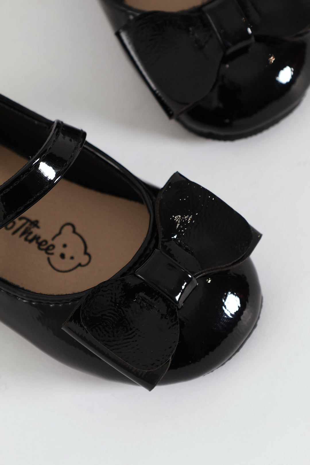 Baby Girls Patent Pump With Bow - Black