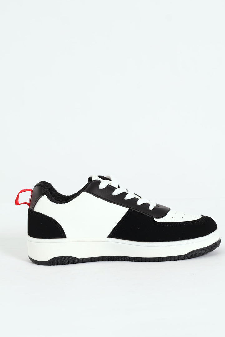 Boys Court Sneaker - White/Black