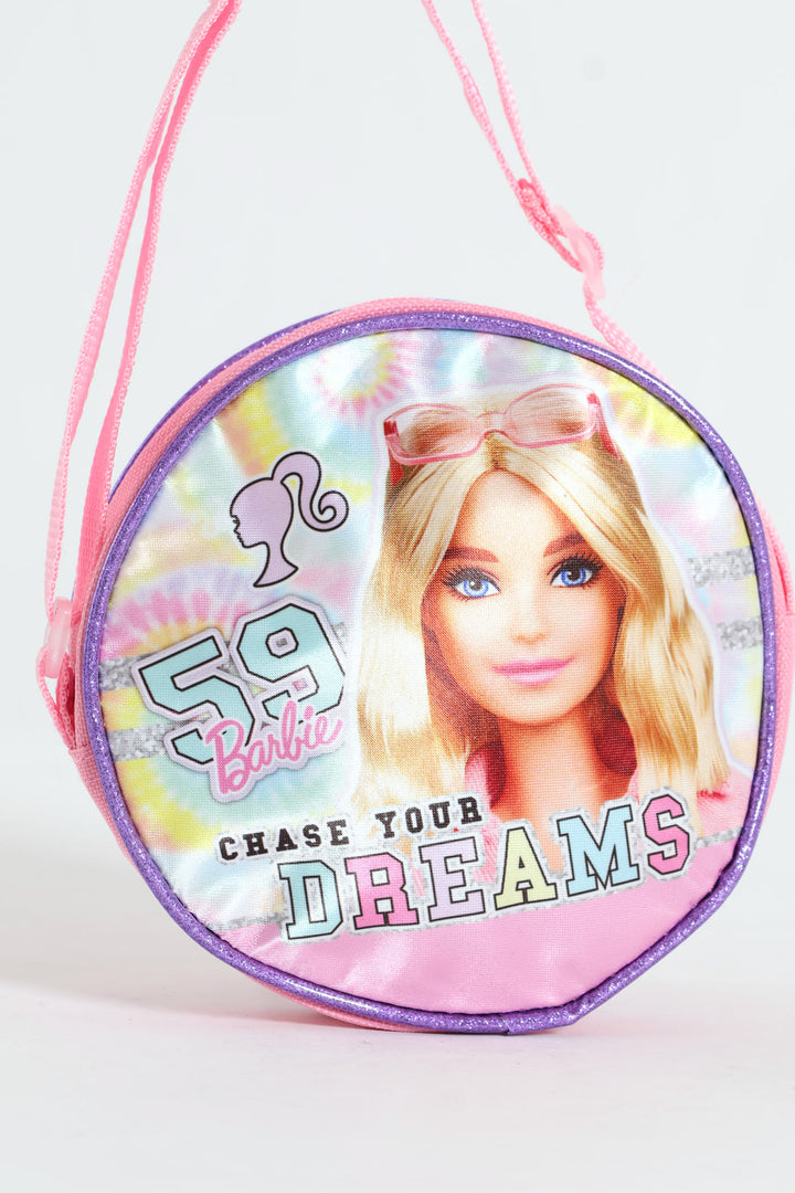 Pre-Girls Barbie Round Sling Bag - Pink