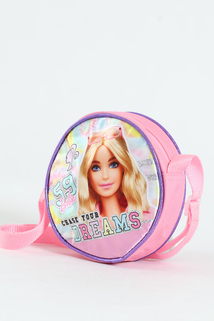 Pre-Girls Barbie Round Sling Bag - Pink