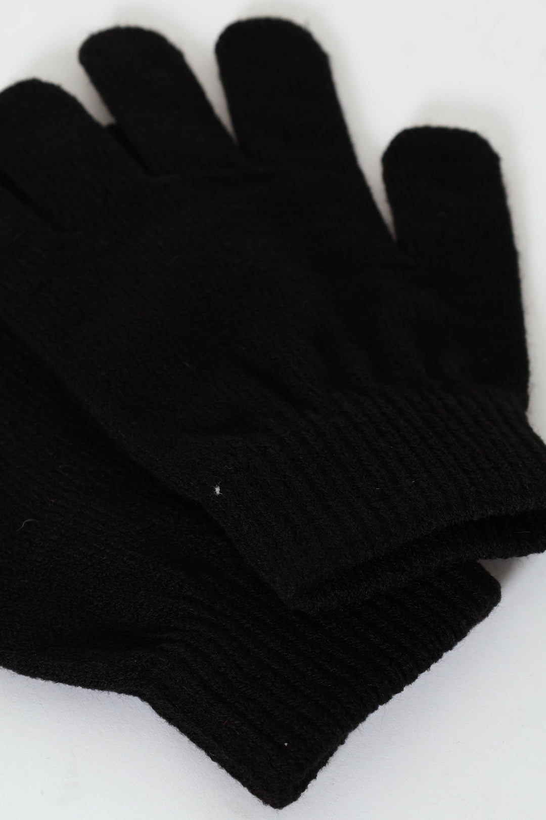 Boys Cable Knit Beanie With Gloves - Black