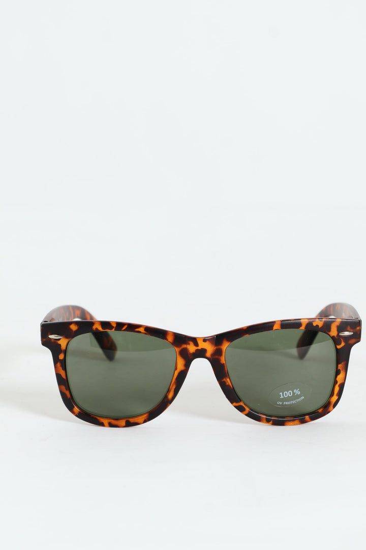 Tortoise Shell Frame Green Lens Sunglasses