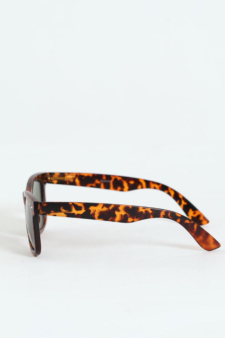 Tortoise Shell Frame Green Lens Sunglasses