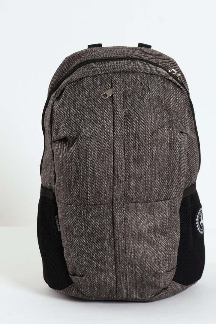 Zip Backpack - Grey Melange