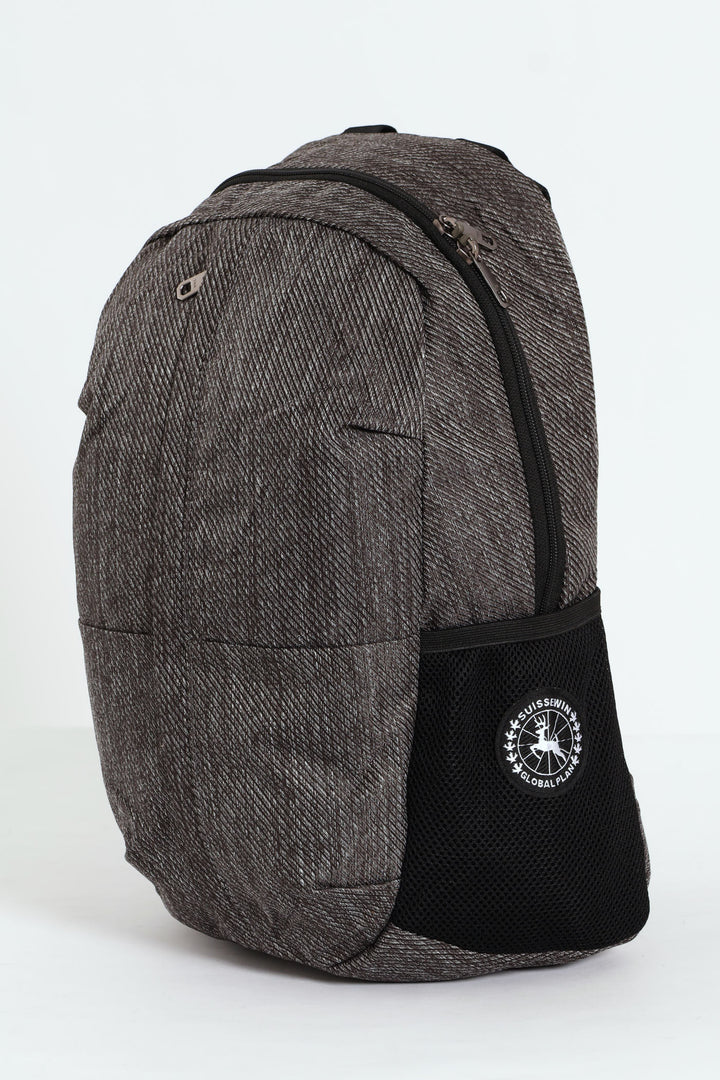 Zip Backpack - Grey Melange