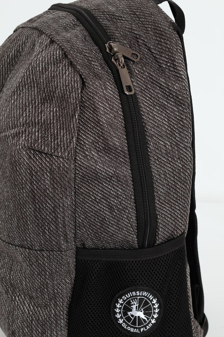 Zip Backpack - Grey Melange