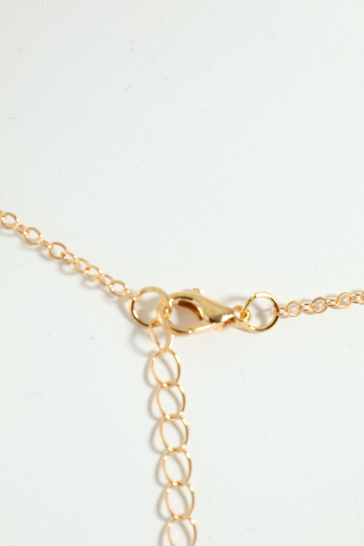 2 Pack Diamante Circle Pendant With Matching Stud Earrings - Gold