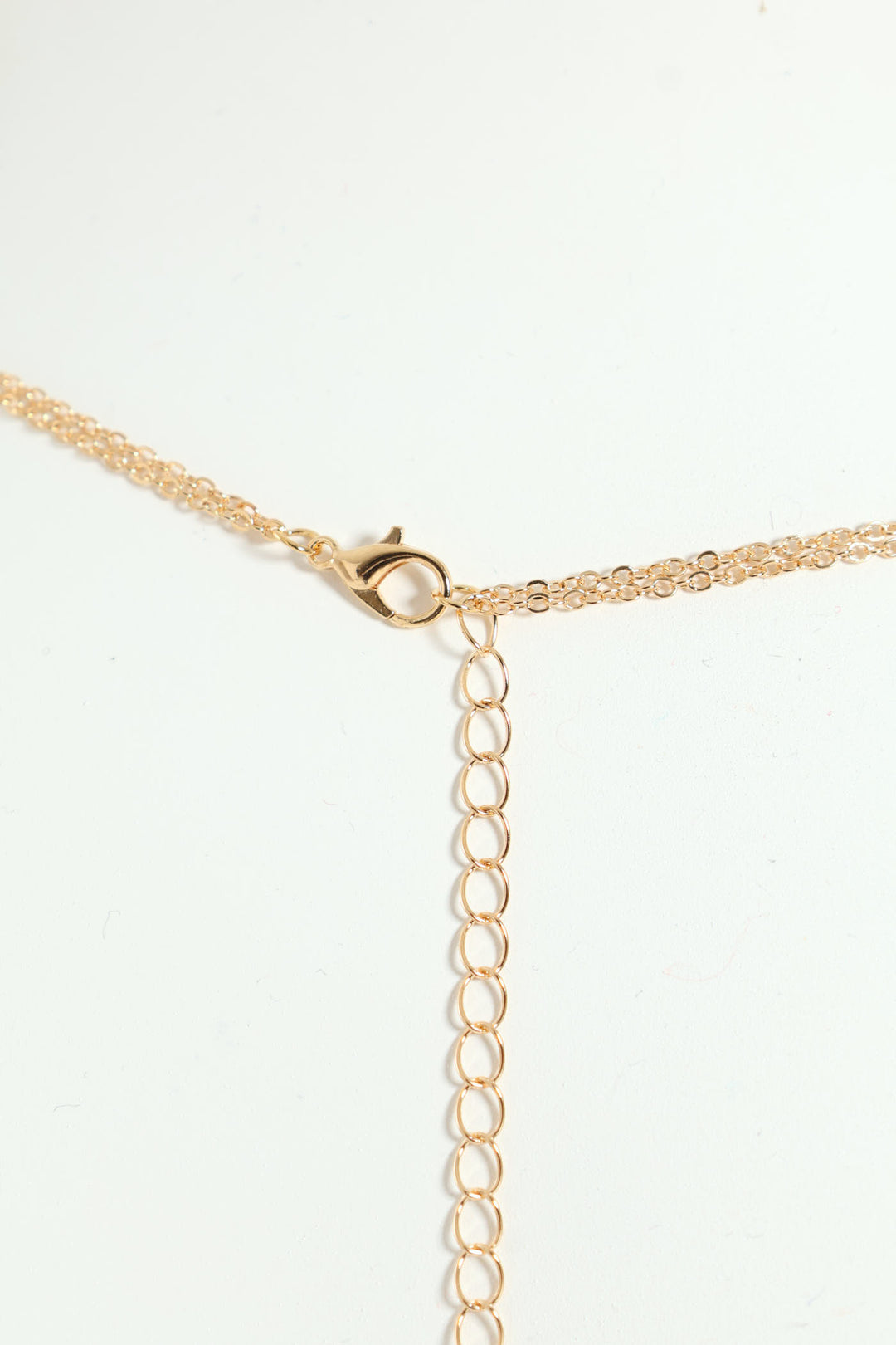 Diamante Double Petal Pendant Necklace - Gold