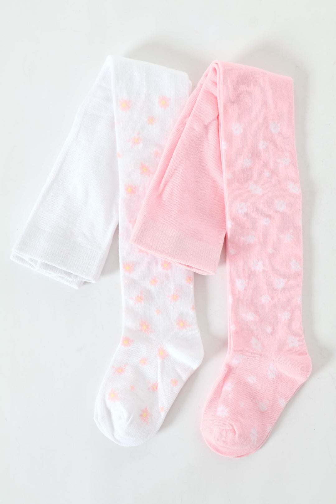 Pre-Girls 2 Pack Floral Tights - Pink