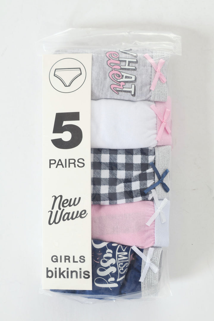 Girls Check Panties - Multi