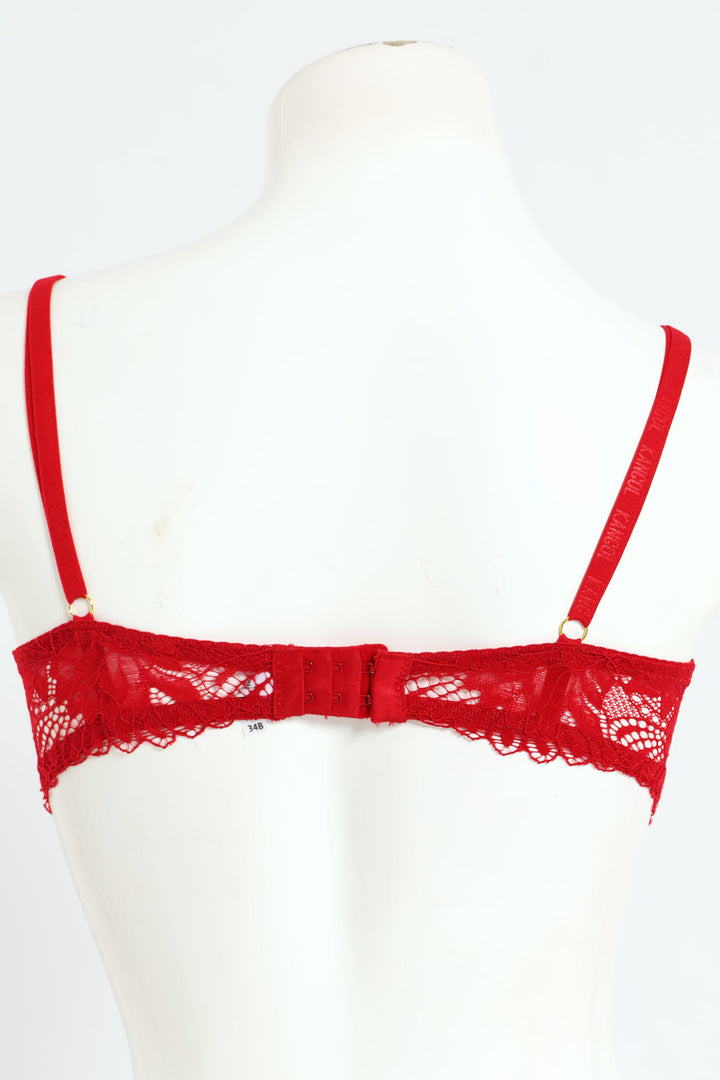Single Galloon Lace T-Shirt Bra - Red