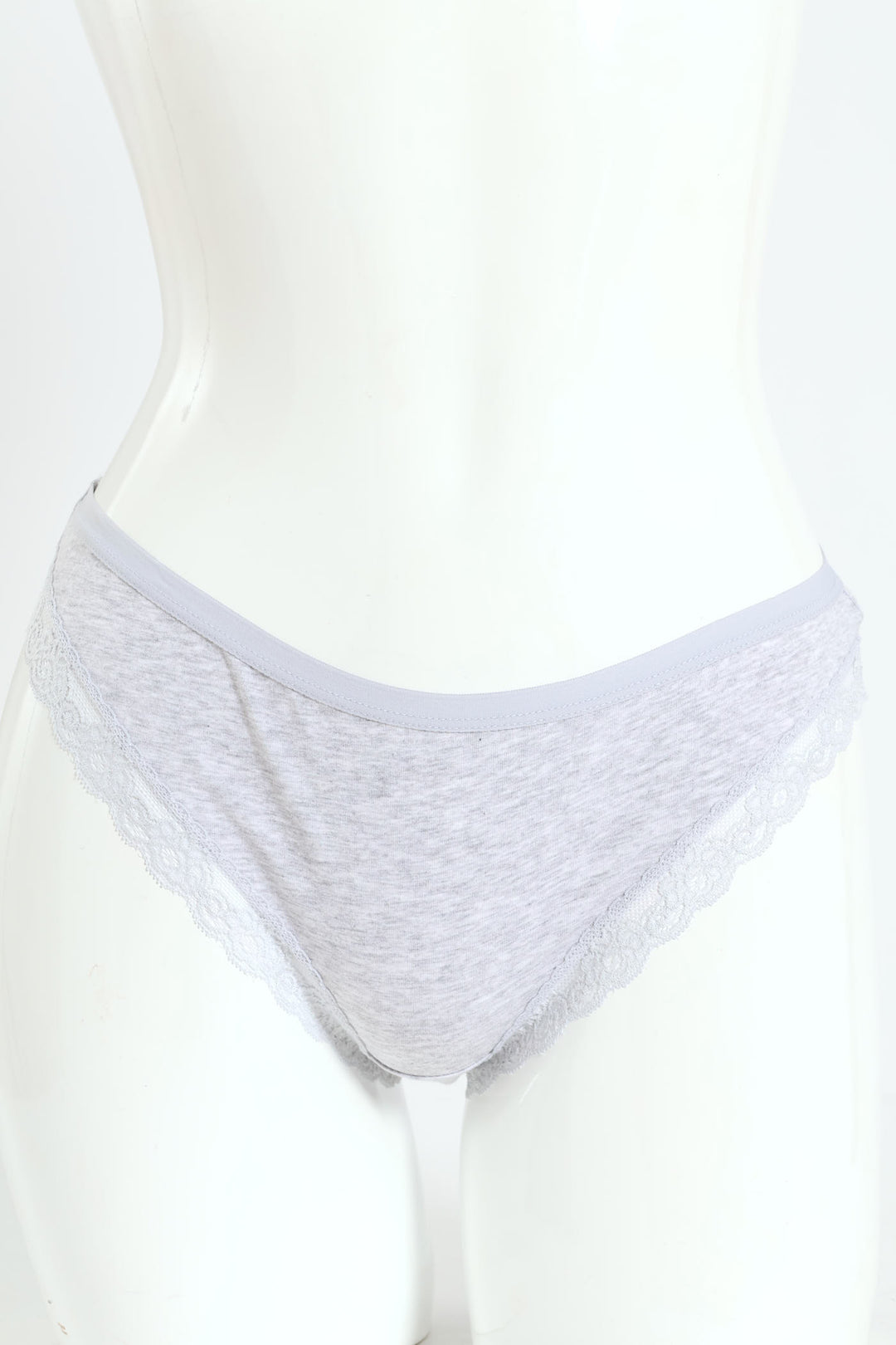 3 Pack Cotton Stretch Brazilian Panties - Nude/Grey Melange/Slate