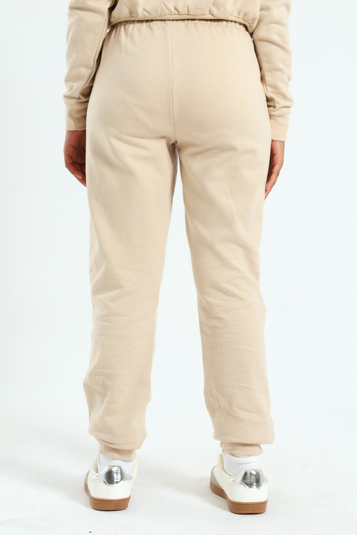 Girls L'amour Fleece Jogger - Stone