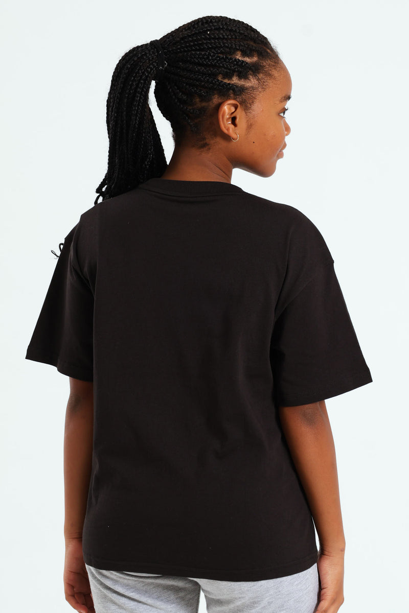 Girls Essential Boxy Tee - Black