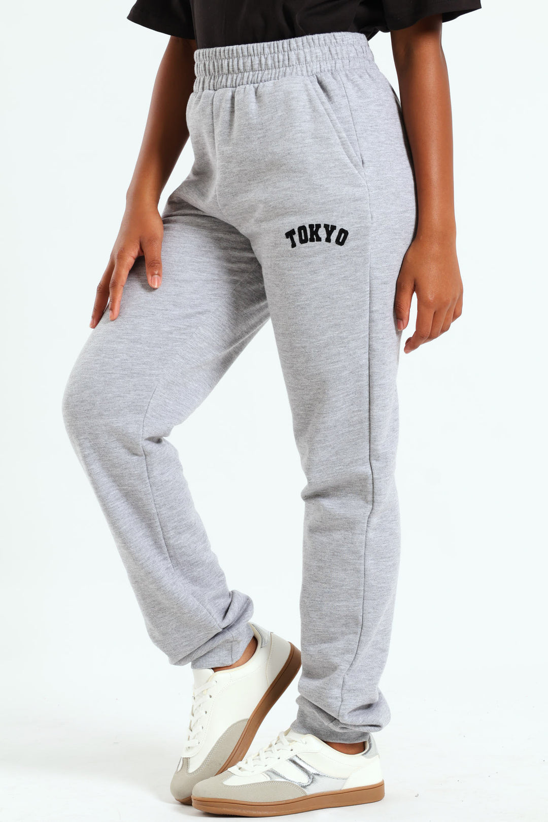 Girls Fleece Jogger - Grey Melange