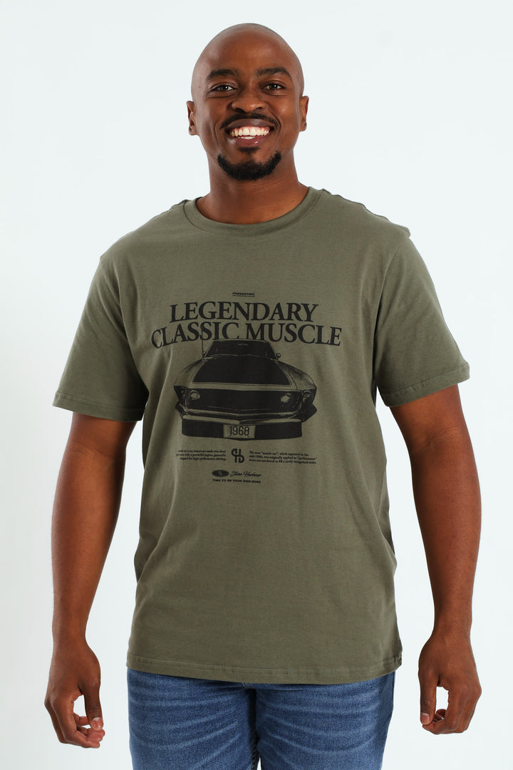 Sportscar Front Print Tee - Fatigue