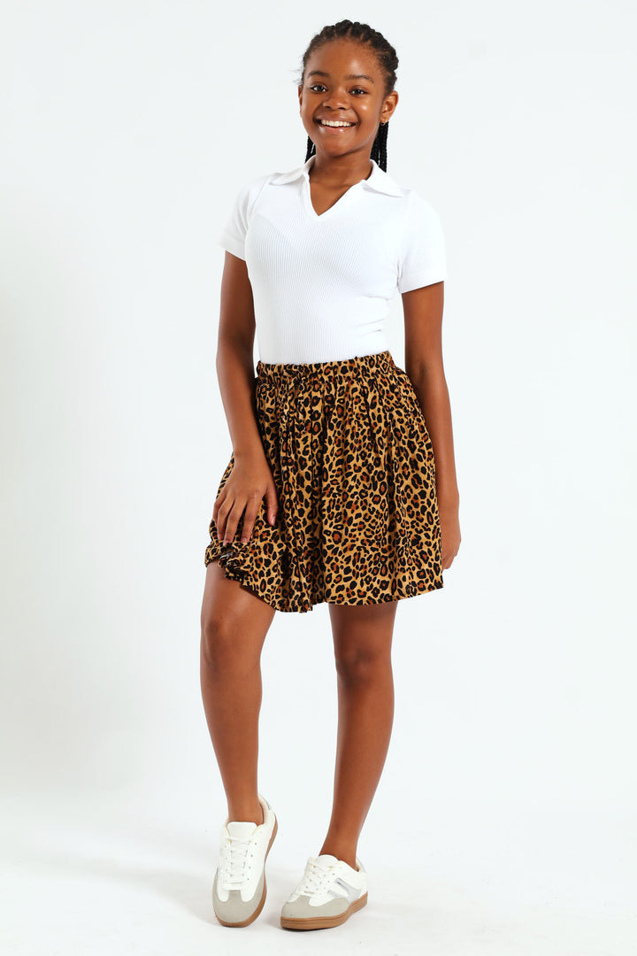 Girls Leopard Rara Skort