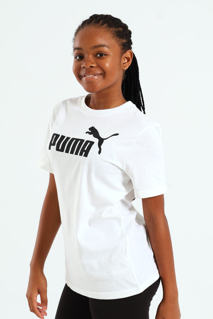 Girls Essential No.1 Logo Tee - White