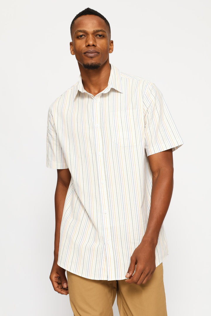 Multi Colour Regular Stripe Shirt - Ecru