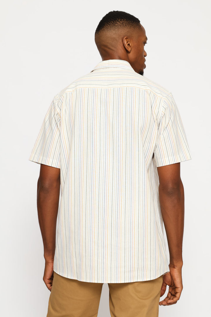 Multi Colour Regular Stripe Shirt - Ecru