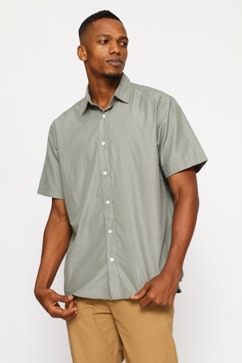 Regular Stripe Shirt - Fatigue