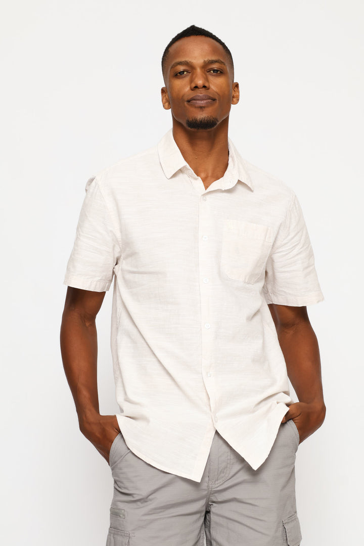 Slub Regular Shirt - Stone