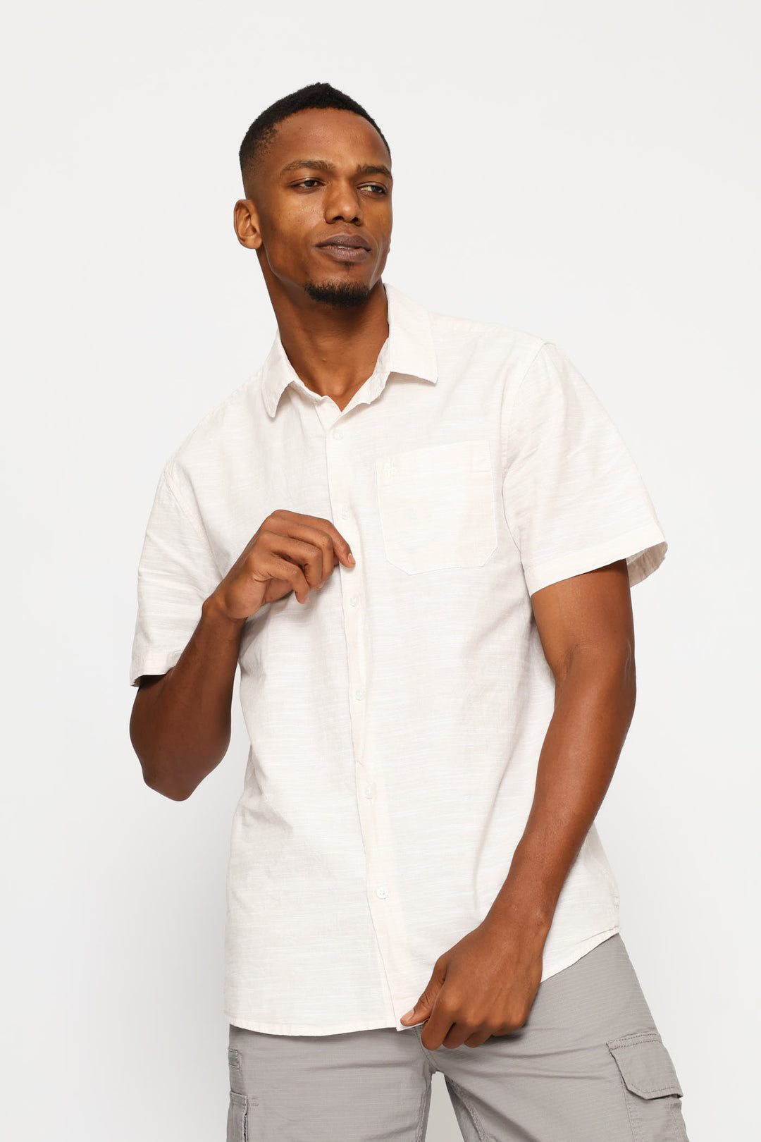 Slub Regular Shirt - Stone