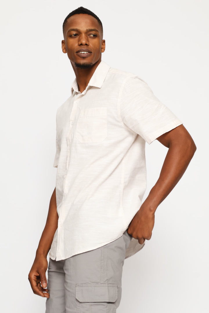 Slub Regular Shirt - Stone