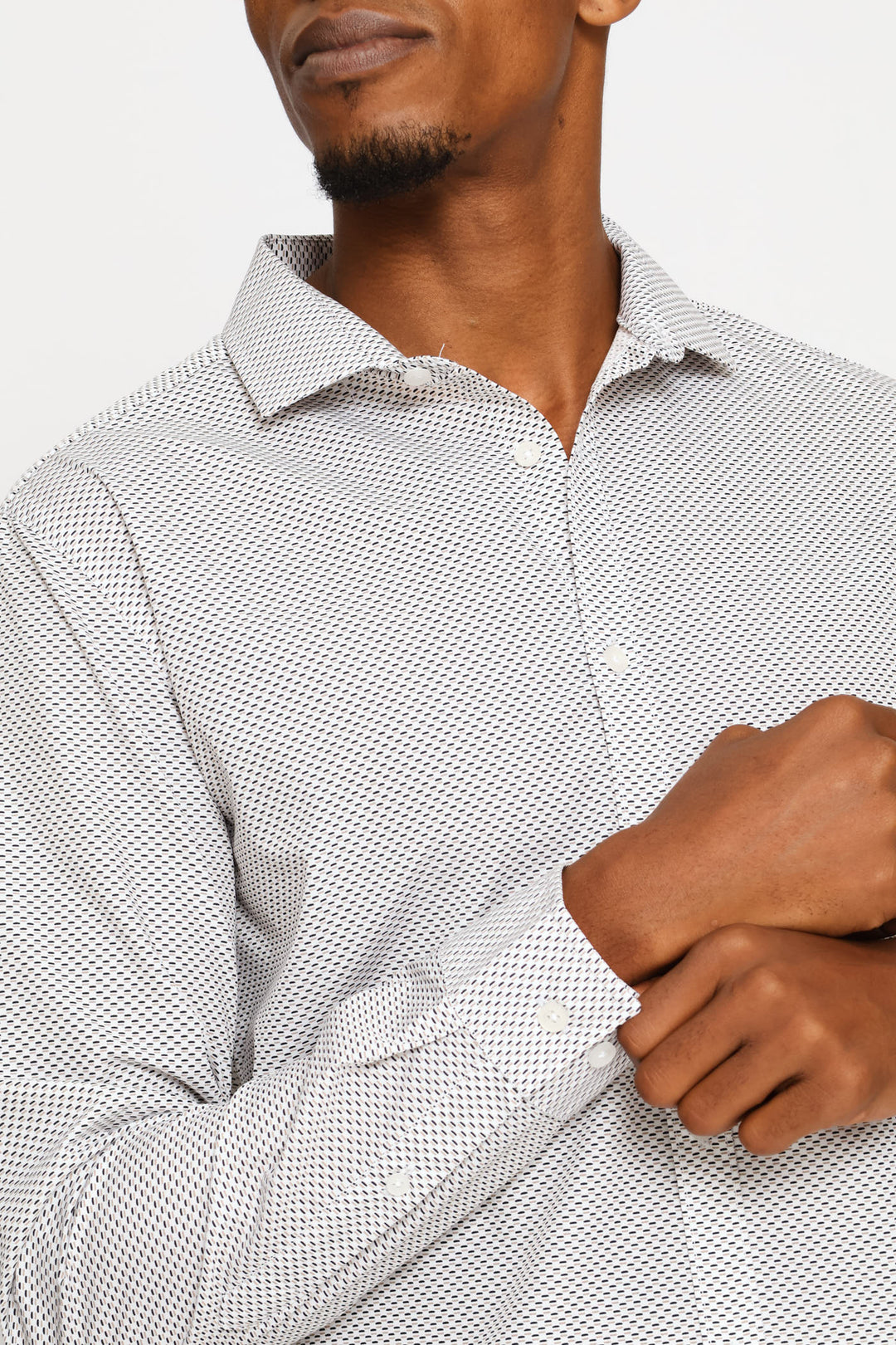 Long Sleeve Slim Abstract Spot Print Shirt - Multi
