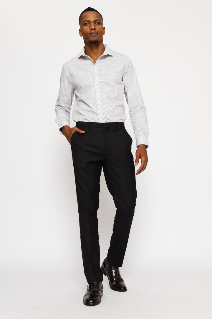 Long Sleeve Slim Abstract Spot Print Shirt - Multi