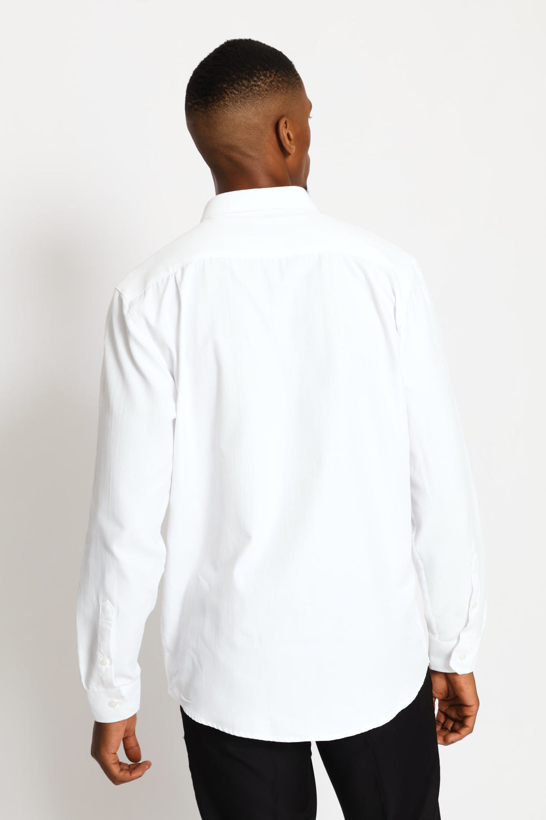 Regular Long Sleeve Tonal Textured Shirt - White